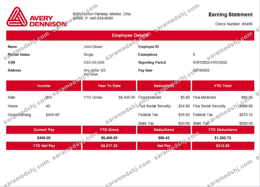 USA packaging company employee sheet template in Word and PDF format, version 2